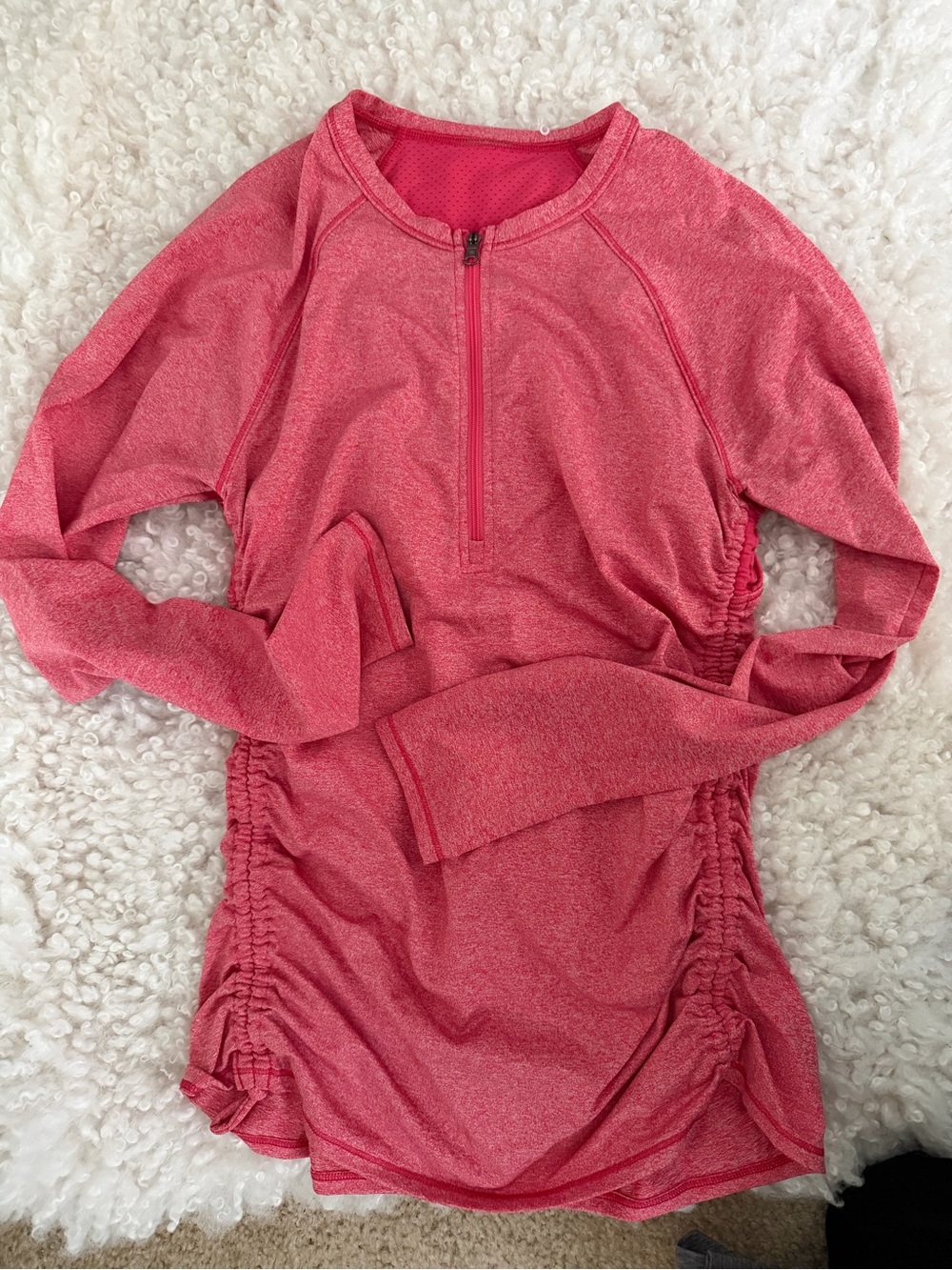 Coral Long Sleeve Athletic top with tie sides
